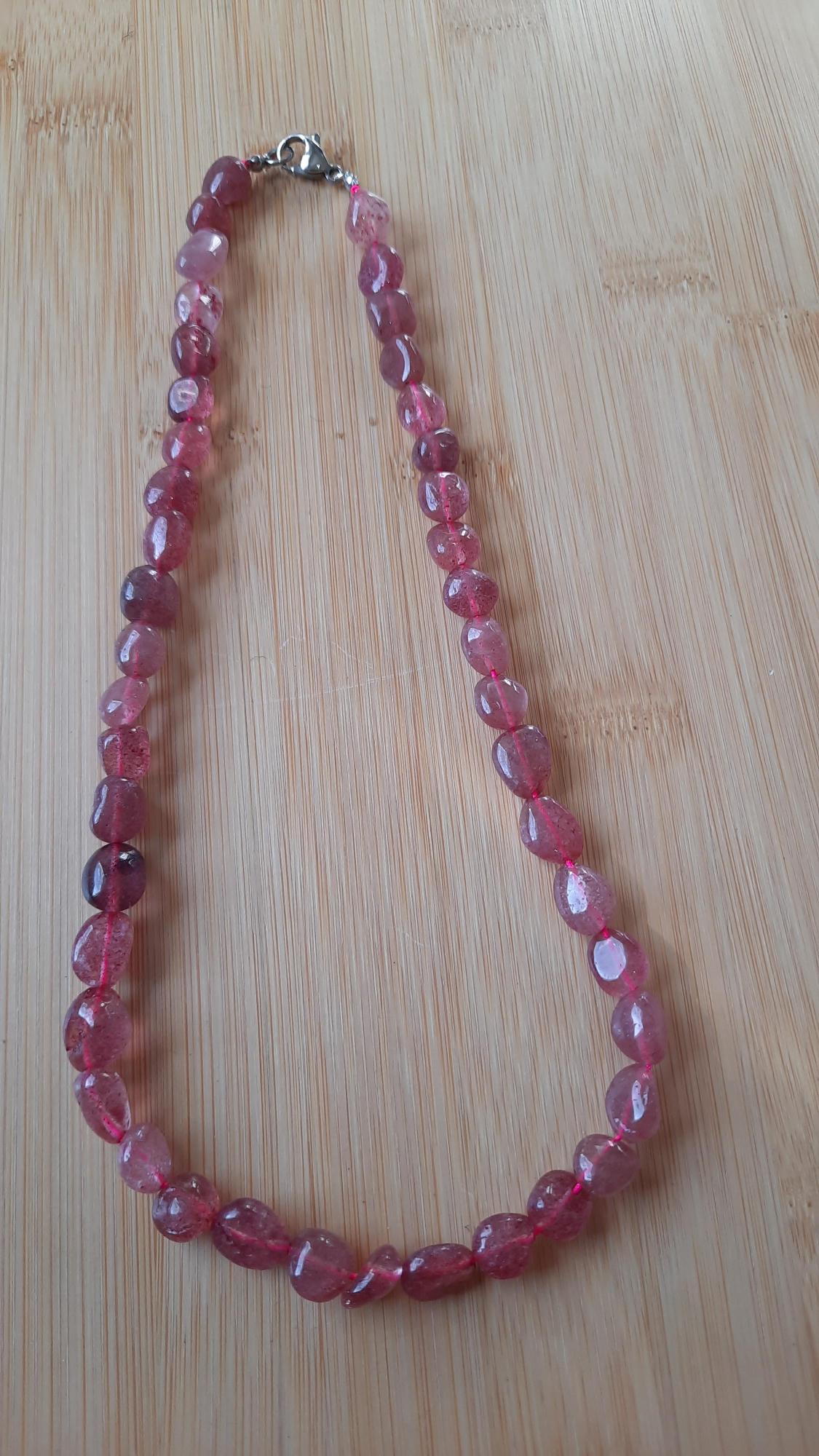 Blush Strawberry Quartz Necklace