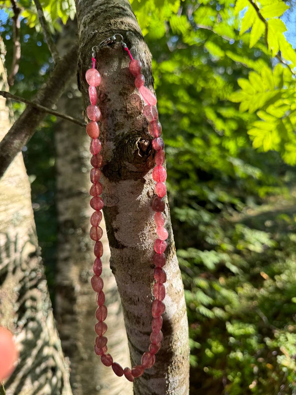 Blush Strawberry Quartz Necklace