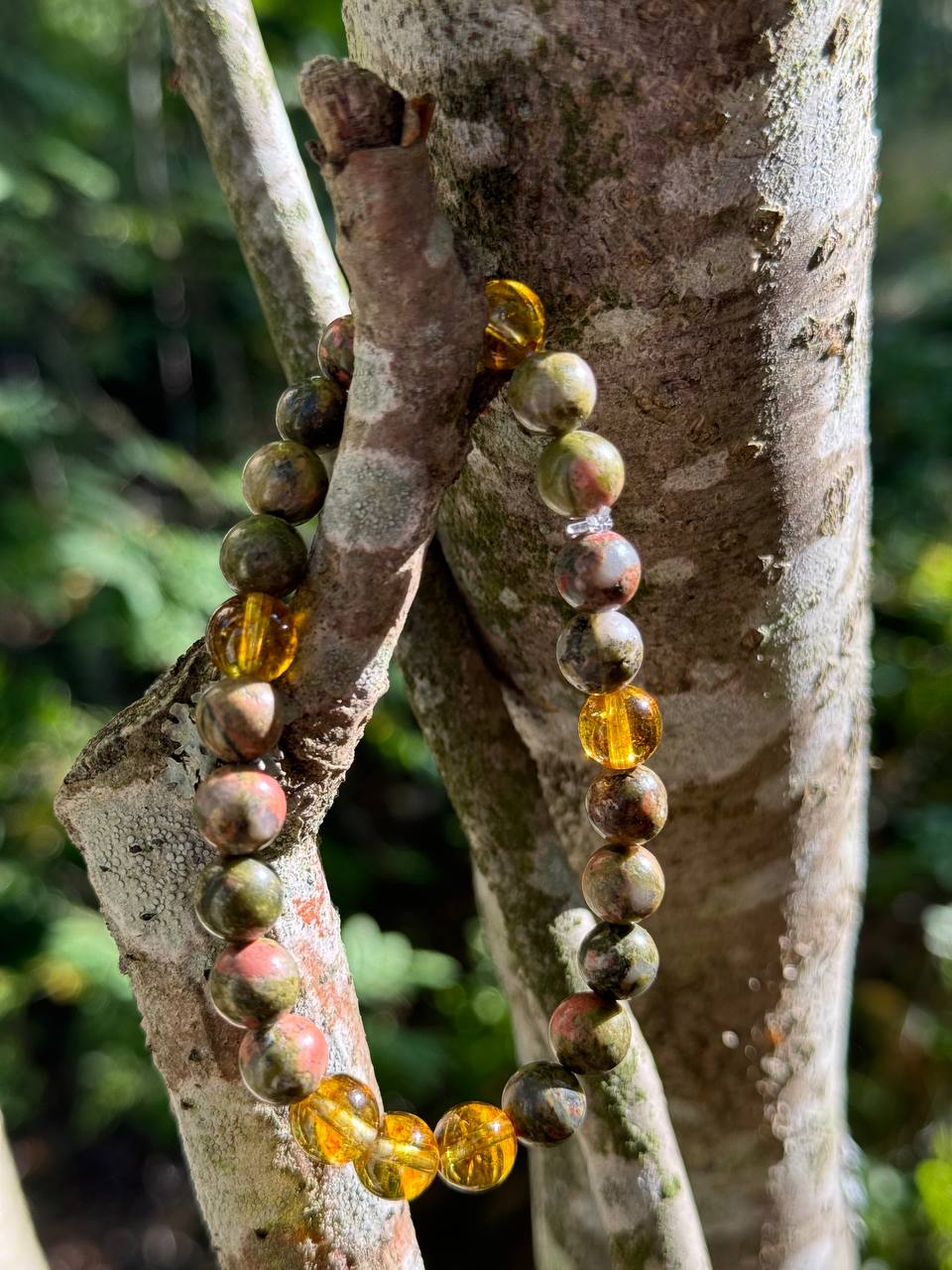 Vibrant Balance Unakite and Citrine Bracelet