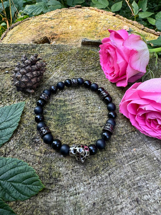 Obsidian Stealth Leopard Bracelet