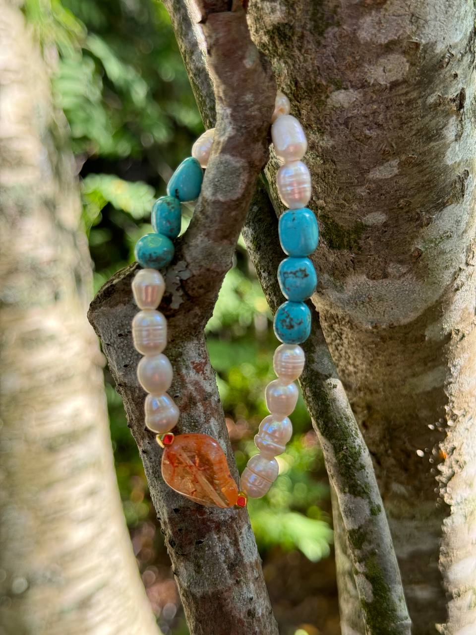 Coastal Radiance Pearl, Turquoise, and Citrine Bracelet