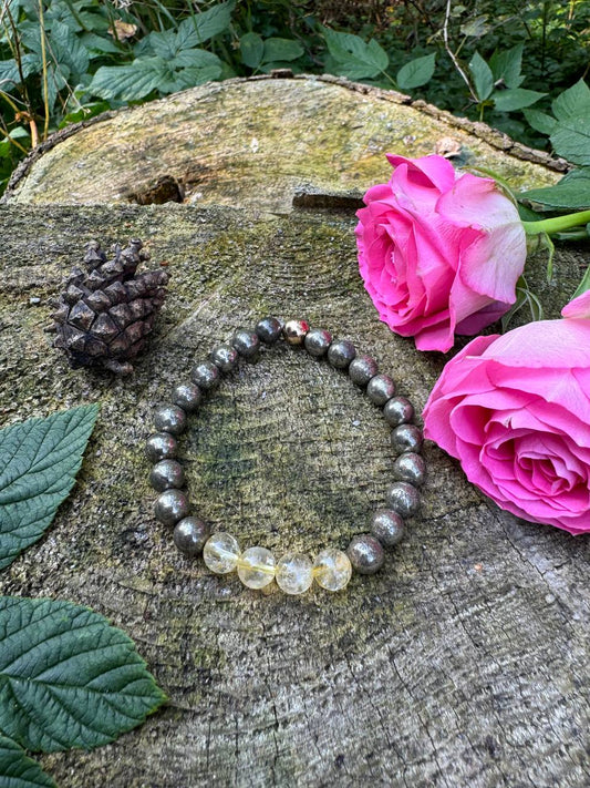 Prosperity Pyrite and Citrine Bracelet