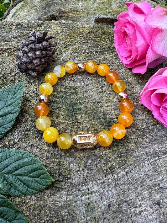 Golden Harmony Yellow Agate Bracelet