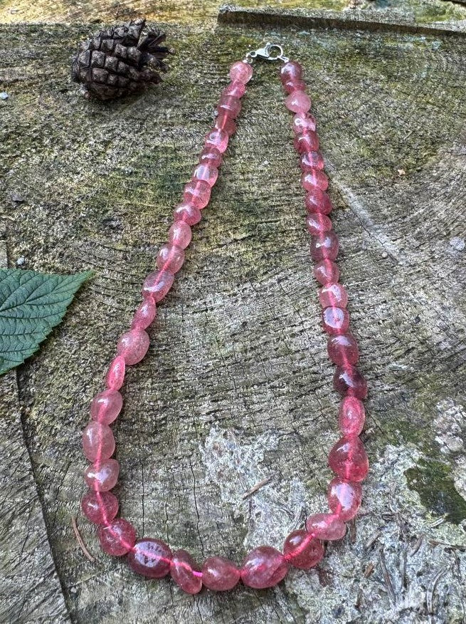 Blush Strawberry Quartz Necklace